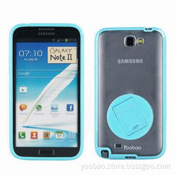 Rotating Holder Case for Samsung Galaxy Note 2 N7100, Made of PC/TPU Material, with Screen Protector